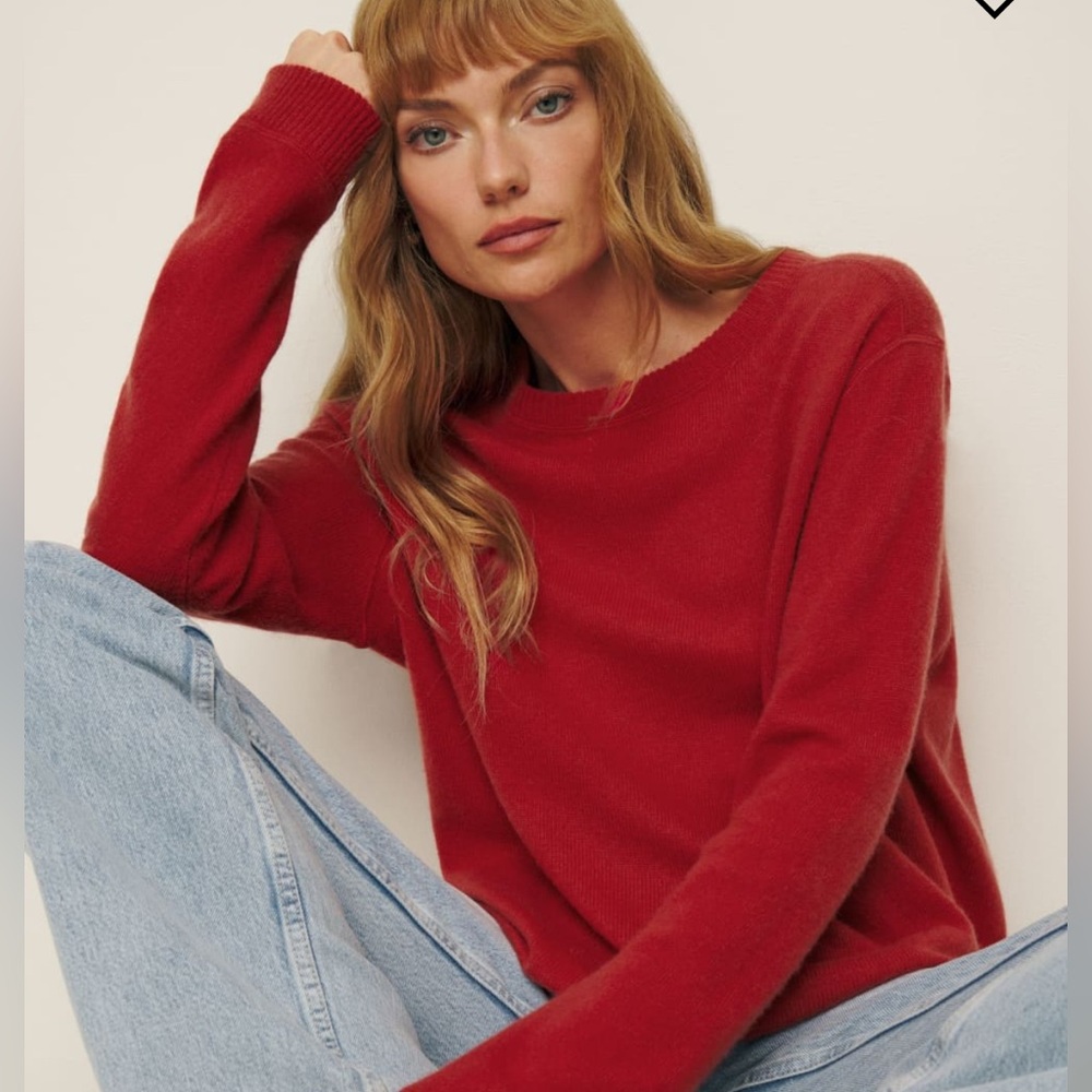Reformation Cashmere Boyfriend Sweater in Tomato